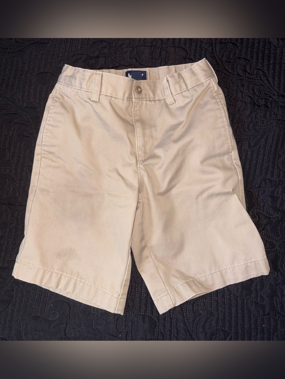 Lands' End Tan Flat-Front Shorts Size 10
